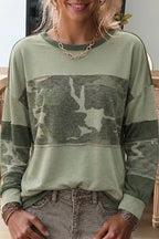 Camo Patchwork Long Sleeve Sweatshirt