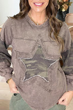 Camo Star Patchwork Sweatshirt