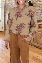 Vintage Floral Printed Sweatshirt