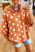 Causal Polka Dot Hooded Sweater
