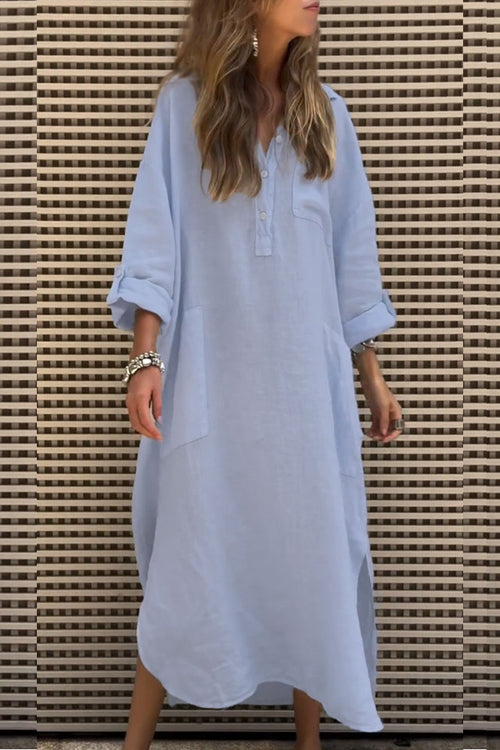 Casual Loose Linen Maxi Dress
