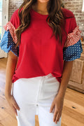 Americana Ruffle Star Sleeve Tee