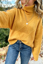 Turtleneck Diamond Pullover Sweater