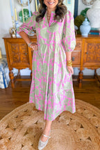 Floral Print Tiered Midi Dress