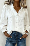 Floral Embroidered Ruffle Blouse