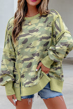 Causal Camo Waffle Sweatshirt