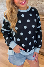 Polka Dot Crewneck Sweatshirt（Light Fleece）