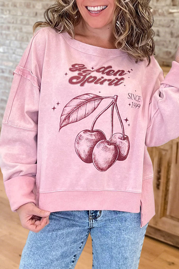 Vintage Cherry Graphic Sweatshirt