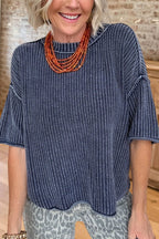 Casual Short Sleeve Knit Top