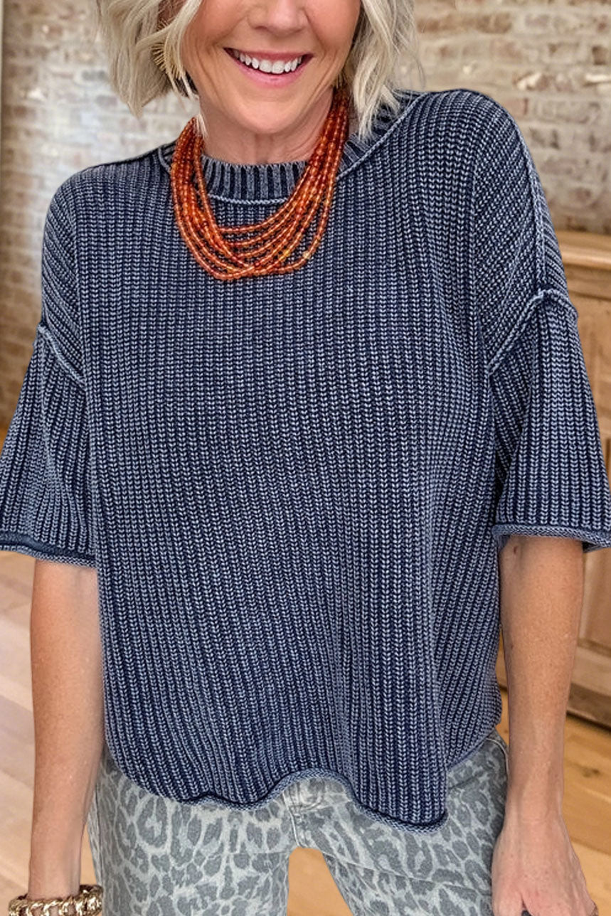 Casual Short Sleeve Knit Top