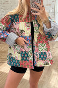 Floral Patchwork Quilted Pocket Jacket
