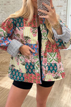Floral Patchwork Quilted Pocket Jacket