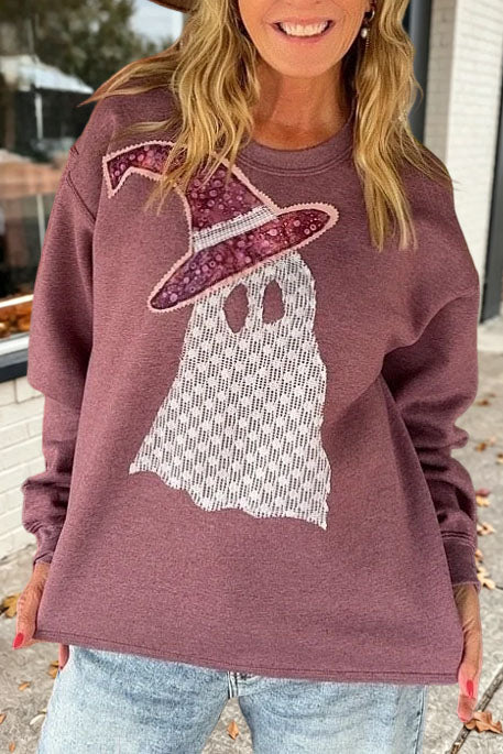 Witch Hat Ghost Graphic Sweatshirt