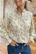 Floral Ruffle Long Sleeve Blouse