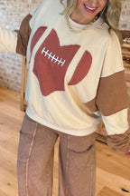 Football Graphic Colorblock Sweatshirt