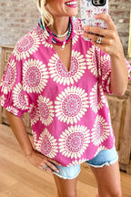 Floral Print V-Neck Blouse