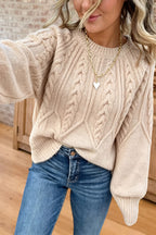 Cozy Cable Knit Crewneck Sweater