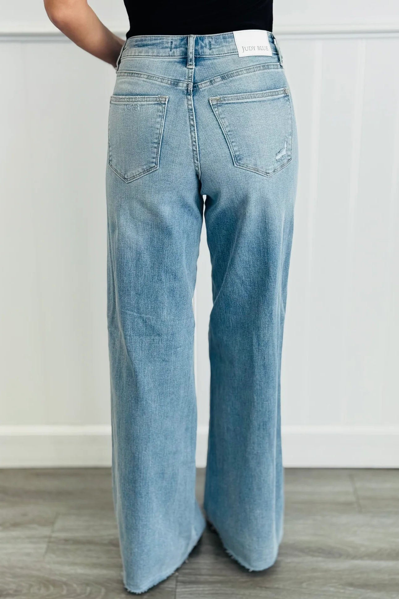 High Waist Ripped Wide Leg Jeans