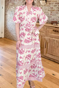 Paisley Print Belted Maxi Dress