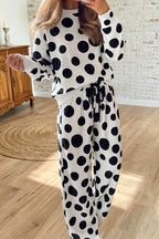 Polka Dot Sweatshirt Pants Set