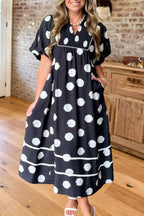 Polka Dot Smocked Maxi Dress