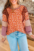 Patchwork Floral Long Sleeve Top