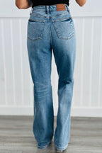 Cross Waist Ripped Straight Jeans