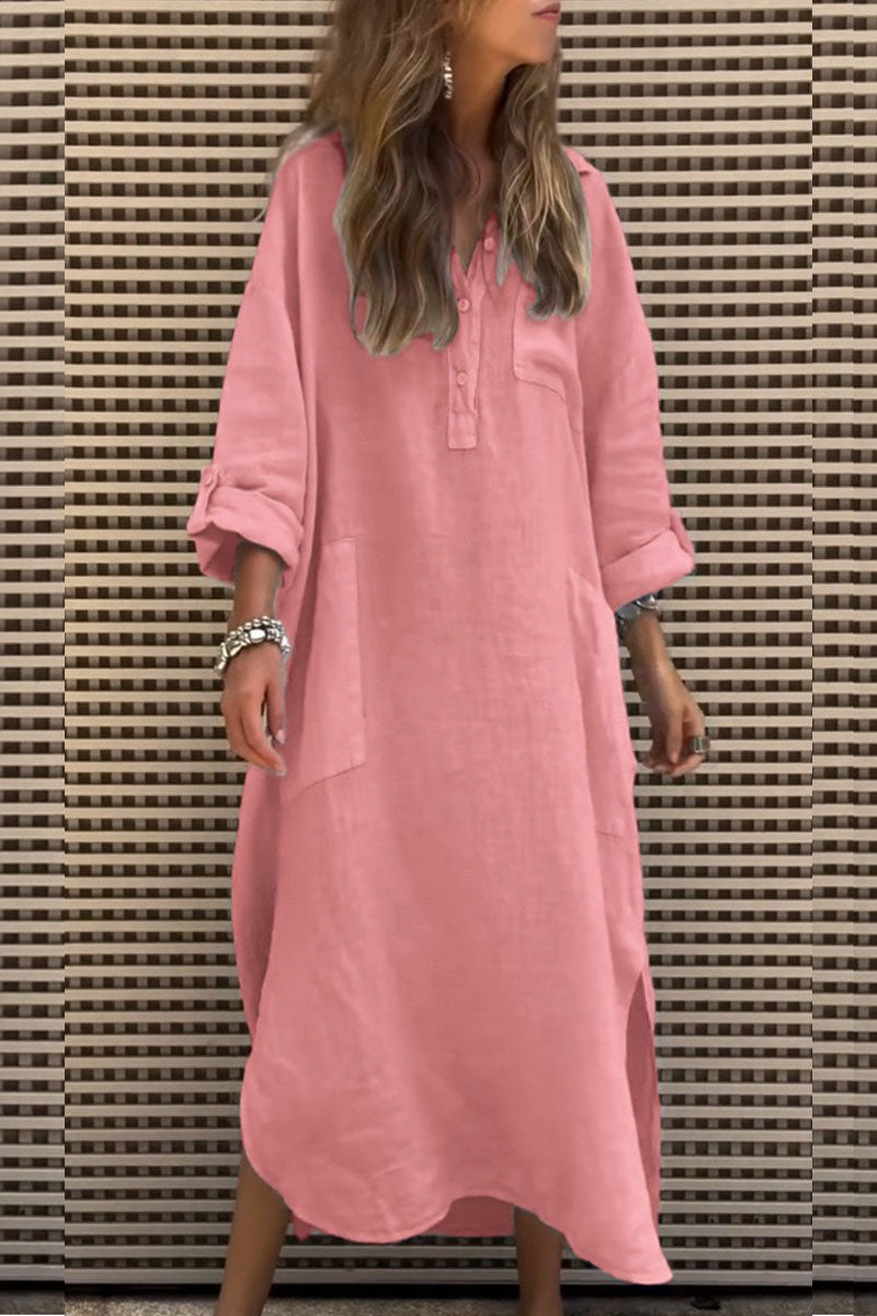 Casual Loose Linen Maxi Dress