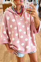 Causal Polka Dot Hooded Sweater