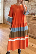 Striped Tiered Maxi Dress