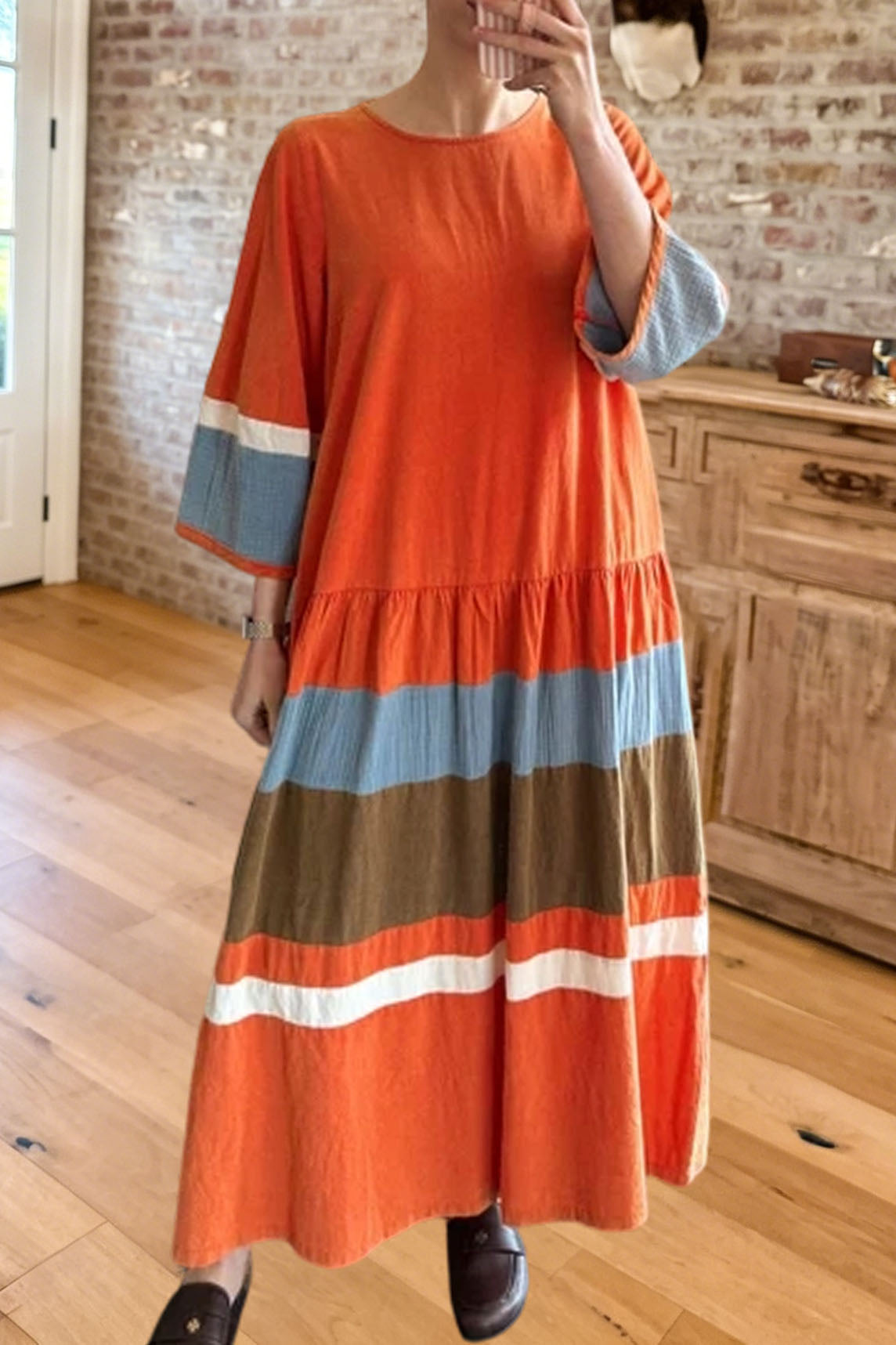 Striped Tiered Maxi Dress