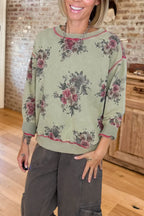 Vintage Floral Printed Sweatshirt
