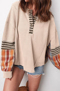 Waffle Patchwork Henley Top
