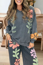 Causal Floral Applique Sweatshirt