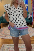 Polka Dot Flutter Sleeve Top