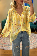 Floral Chiffon Button Up Blouse