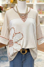 Floral Applique Loose Top