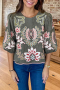 Floral Embroidered Puff Sleeve Top
