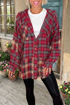 Plaid Patchwork Button Down Shirt