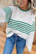 Causal Striped Crew Neck Sweater