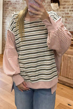 Casual Striped Oversized Sweatshirt