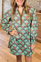 Retro Geometric Print Mini Dress