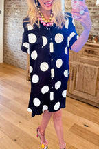 Polka Dot Pocket Shift Dress