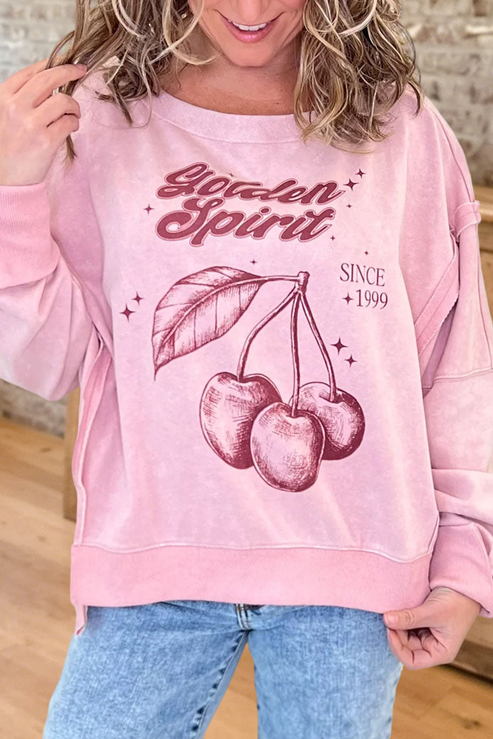 Vintage Cherry Graphic Sweatshirt