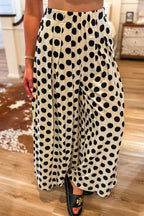 High Waist Polka Dot Wide Leg Pants