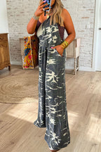 Camo Wide Leg Pocket Dungarees