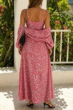 Floral Cami Maxi Dress Cardigan Set