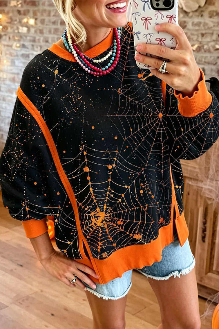 Spider Web Print Sweatshirt