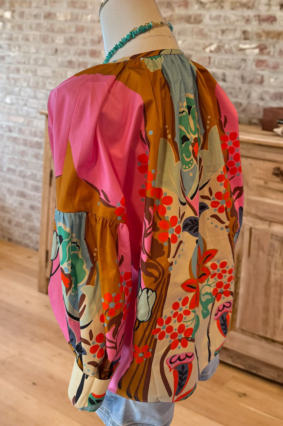 Bohemian Floral V-Neck Blouse