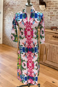 Floral Print V Neck Maxi Dress